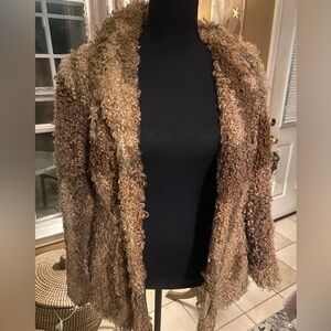 Vintage curly lamb fur coat 70s 1970s